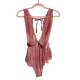 Mentionables Sheer Lace and Velvet Bodysuit Lingerie NWT- Size XL