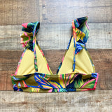 Aerie Neon Tropical Ruffle Padded Bikini Top- Size ~S (no size tag, fits like S)