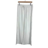 Abercrombie & Fitch White Semi Sheer Elastic Waist Wide Leg Gauze Pants- Size L