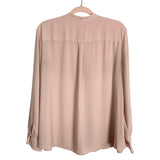 Ann Taylor Blush with Pleated Detail and Open Crochet Cuff Top- Size XL (see notes)