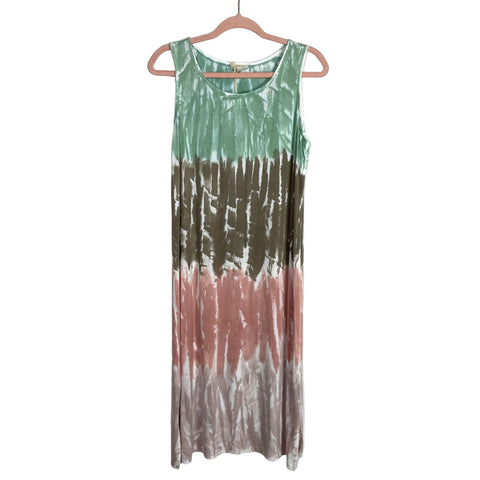 Mystree Sage/Brown/Pink/Mauve Tie Dye Tank Dress NWT- Size M