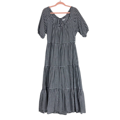MNG by Mango Gingham Back Tie Dress- Size 4
