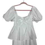 Show Me Your Mumu White Ruffle Tiered Smocked Back Dress- Size XL (sold out online)