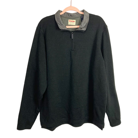 Wrangler Black Quarter Zip Up Pullover- Size L