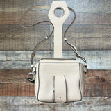GANNI Cream with Green Marble Buckle Leather Micro Crossbody (see notes)