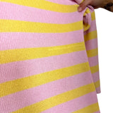 No Brand Pink and Yellow Striped Open Knit Shorts Set- Size M (See Notes)