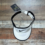Nike Dri-Fit Lightweight Aerobill Black and White Adjustable Visor NWT