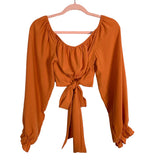 Lyaner Orange Off the Shoulder Cropped Top and Skirt Set- Size L (sold as a set)