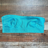 Missguided Turquoise Ribbed Bandeau Swim Top- Size 4