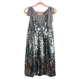 AURA Silver Sequins Shoulder Tie Dress- Size S (sold out online)