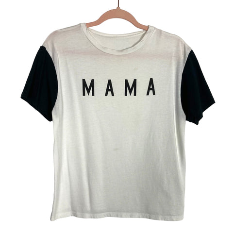 No Brand (Ford & Wyatt) White with Black Sleeves Mama Tee- Size S (see notes)