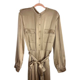 HANEY Tan Satin Jumpsuit - Size 14 (Sold Out Online!)