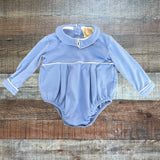 The Beaufort Bonnet Company Blue Longsleeve Pleated Collard Bubble - Size 0-6M