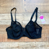 Freya Black Sheer Lace Signature Underwire Plunge Bra NWT- Size 32H