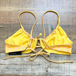 Lounge Yellow Floral Underwire Front Tie and Back Bikini Top NWT- Size L (we have matching bottoms)