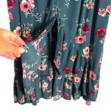 BOG Collection Blue Floral Print Skirt - Size L (we have matching top)