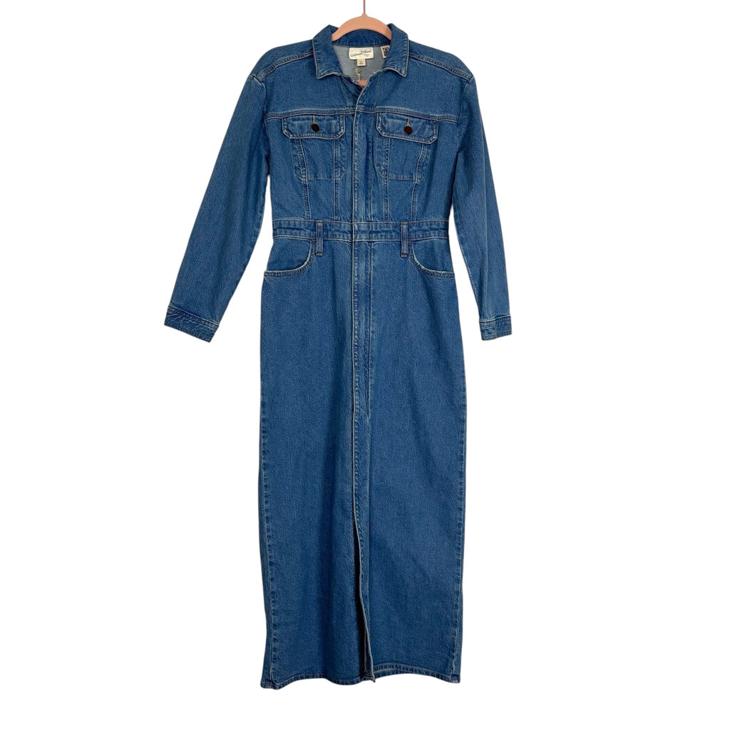 Universal Threads Medium Wash Denim Zip Front Dress NWT