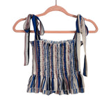 No Brand Smocked Striped Tie Strap Top- Size S