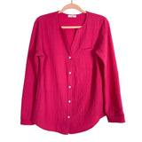 Ekouaer Pink Button Front Top Short Set- Size S (sold as set)