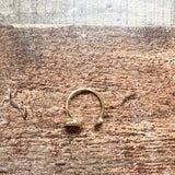 Gold Double Heart Rhinestone Adjustable Ring- Size 8/9