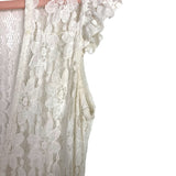 Victoria's Secret White Lace Deep V Drawstring Waist See Through Romper- Size S (see notes)