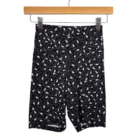 Aerie Black Animal Print Cross Waist Biker Shorts - Size M