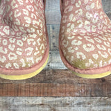 Weestep Girl’s Pink Animal Print Faux Fur Lined Boots- Size 1 (see notes)