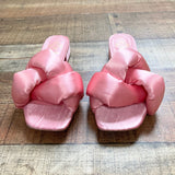 Sam & Libby Pink Knotted Satin Slide Sandals- Size 7.5