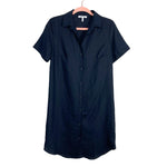 Three Dots Black Linen Button Up Dress- Size XS