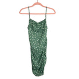 No Brand Green Cream Floral Side Cinched Tank Dress- Size L