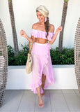 Tularosa Lilac Sheer Ruffle Wrap Style Sarong Cover Up- Size S (sold out online)