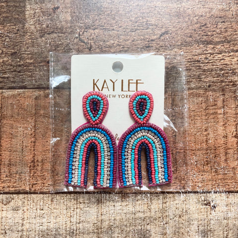 Kaylee New York The Dogwood Beaded Rainbow Earrings (New in Bag)