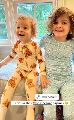 Posh Peanut Teddy Bear Zip Up Pajamas - Size 18-24M