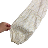 Sail to Sable Ivory/Gold Metallic with Smocked Waist Shimmer and Shine Midi Dress- Size XXL (sold out online)