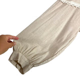 Pomander Place Tan Linen Blend Side Slits Dress- Size XXXL