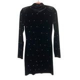 ZARA Black Velvet Pearl Shoulder Padded Dress- Size M