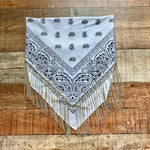 No Brand Handkerchief Rhinestone Fringe Scarf (see notes)