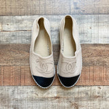 Chanel Lambskin Beige and Black Espadrilles- Size 40 (Great Condition)