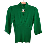 Catherine Malandrino Vintage Green 100% Cashmere Mock Neck with Front and Back Cut Out Sweater- Size S