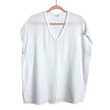 La Miel White Gauze V-Neck Boxy Tunic Top- Size M (see notes)