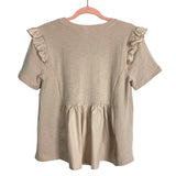 English Factory Tan Ruffle Knit Top NWT- Size M