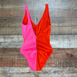 Solid & Striped Pink/Red One Piece- Size S