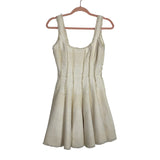 Antonio Melani Ivory Jemma Square Neck A Line Tweed Sleeveless Mini Dress - Size 0