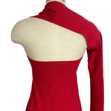 Marcella Red One Shoulder with Wrap Around Sleeve Top- Size L