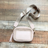 Pink Lily Faux Leather/Sherpa Crossbody Bag