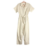 Universal Thread Cream Button Front with Front Tie Jumpsuit- Size 6 (see notes)