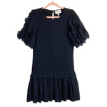 Cleobella Black Swiss Dot with Ruffle Puff Sleeves Smocked Dress- Size XL (sold out online)