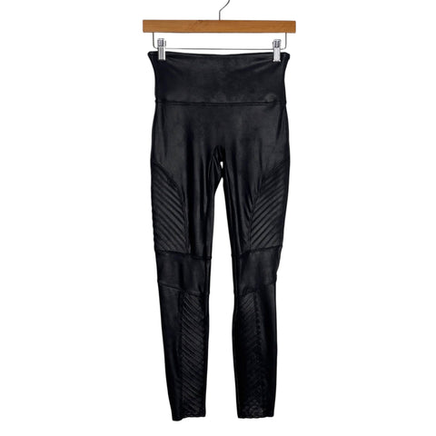 Spanx Black Faux Leather Leggings - Size M (Inseam 26")