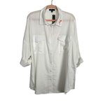 Be Blessed White GB Button Up Top NWT - Size L