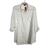 Be Blessed White GB Button Up Top NWT - Size L